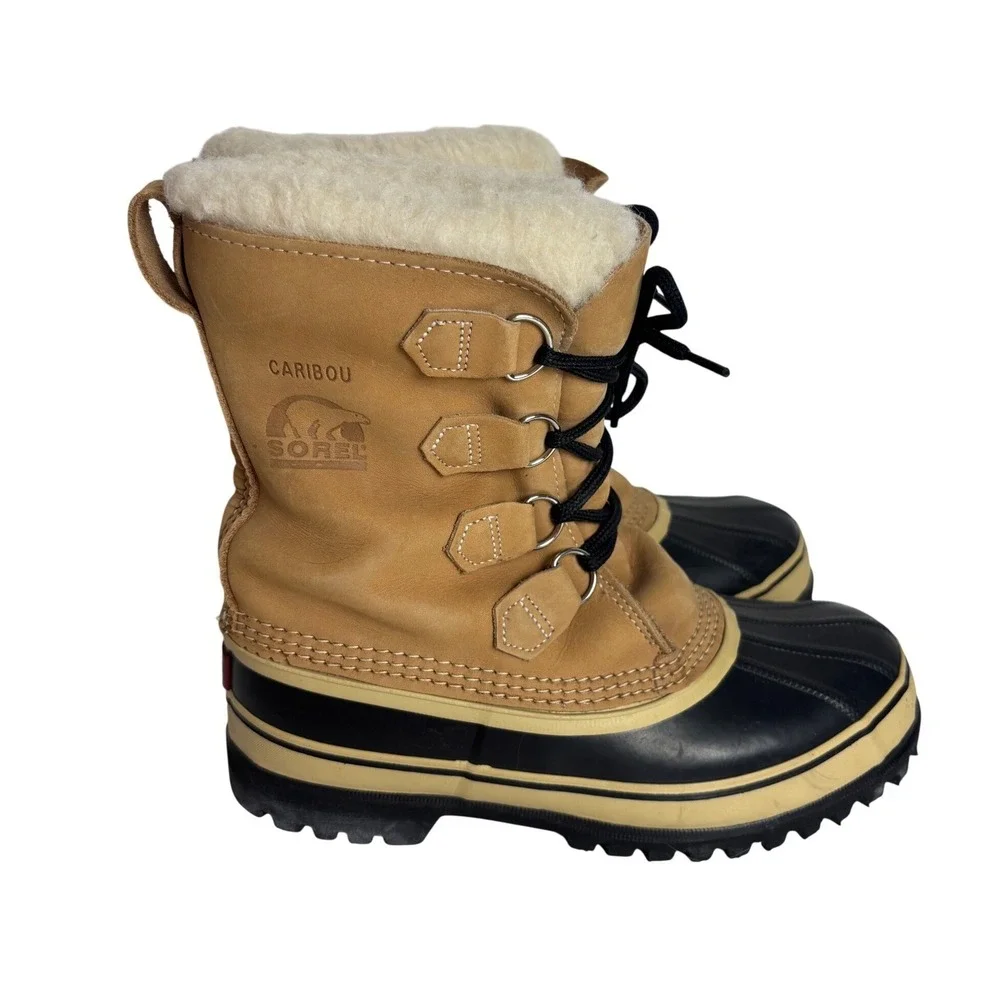 Sorel Caribou Men 9 Winter Boots Made in Canada Leather Waterproof Snow Boots